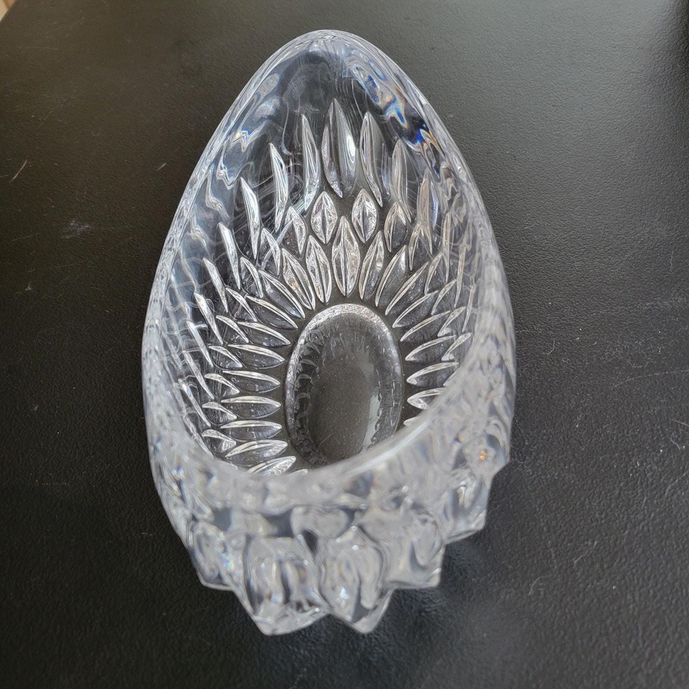 Gorham Lead Crystal Canoe Bowl Althea Pattern Cut Crystal Centerpiece 1980s